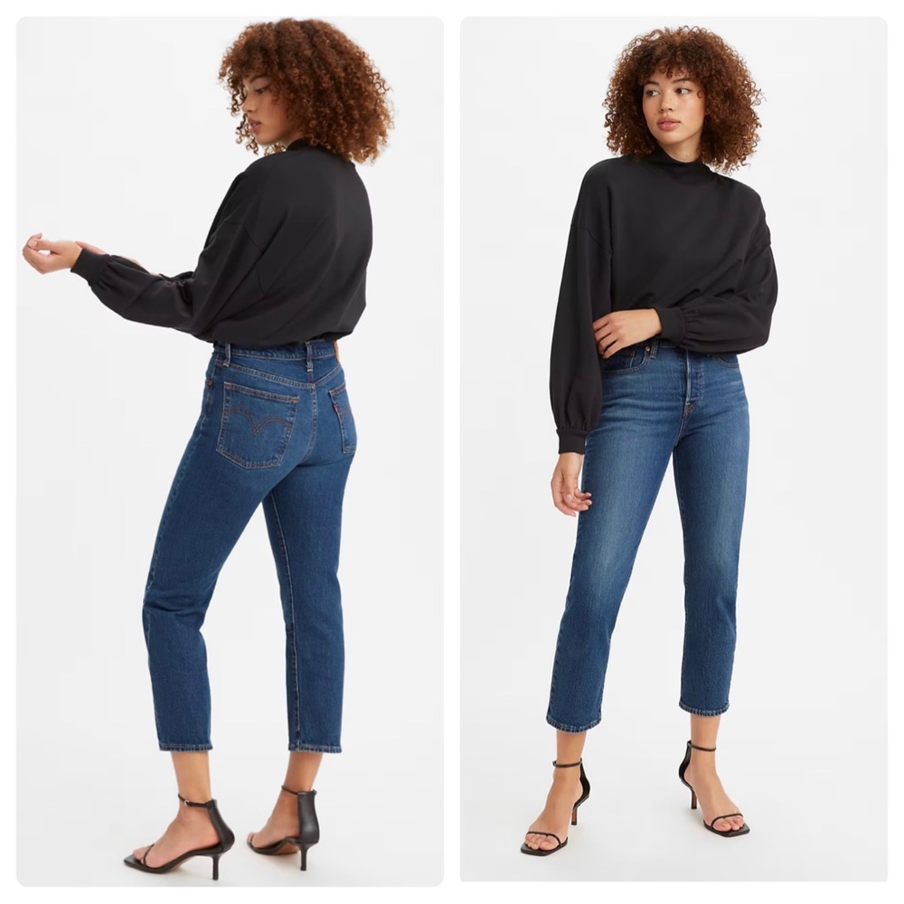 LEVI'S Wedgie Ankle Taper Jeans Life's Work Dark Vintage Wash size 25